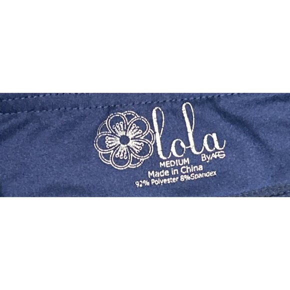 Lola Womens Striped Skort M/L Navy Stripe Athleisure Sporty Tenniscore Preppy 90 - Picture 4 of 4